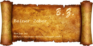 Beiner Zobor névjegykártya